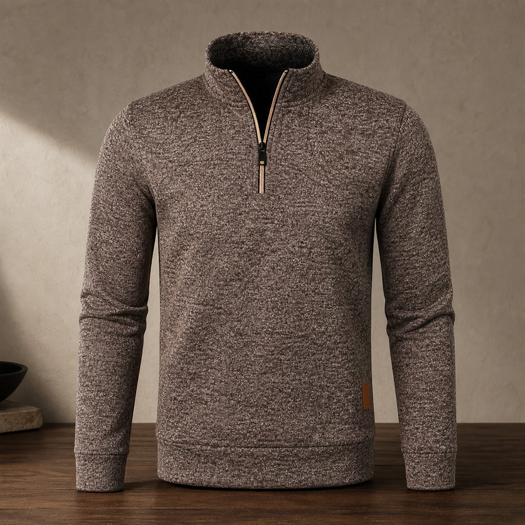 Moletom Masculino Meio Zíper Gola Alta - Streetwear Quente para Inverno