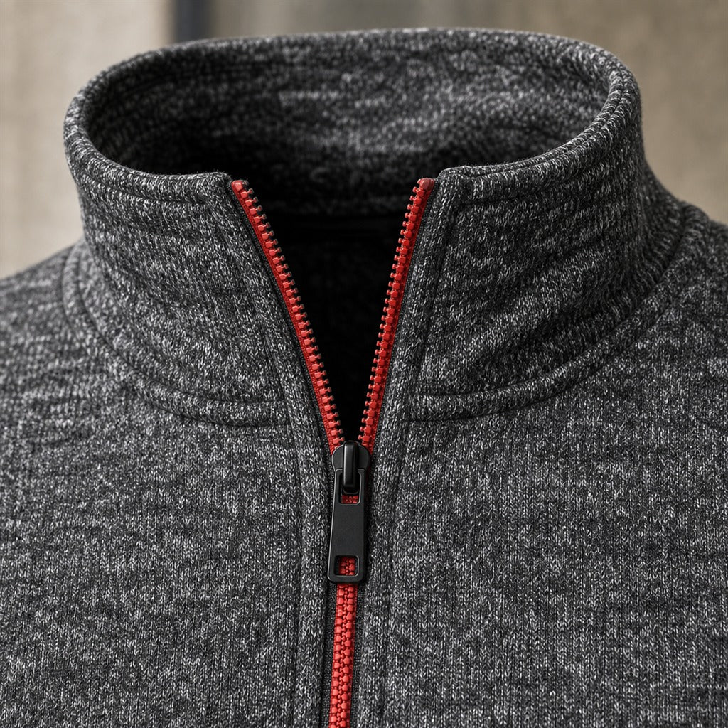 Moletom Masculino Meio Zíper Gola Alta - Streetwear Quente para Inverno