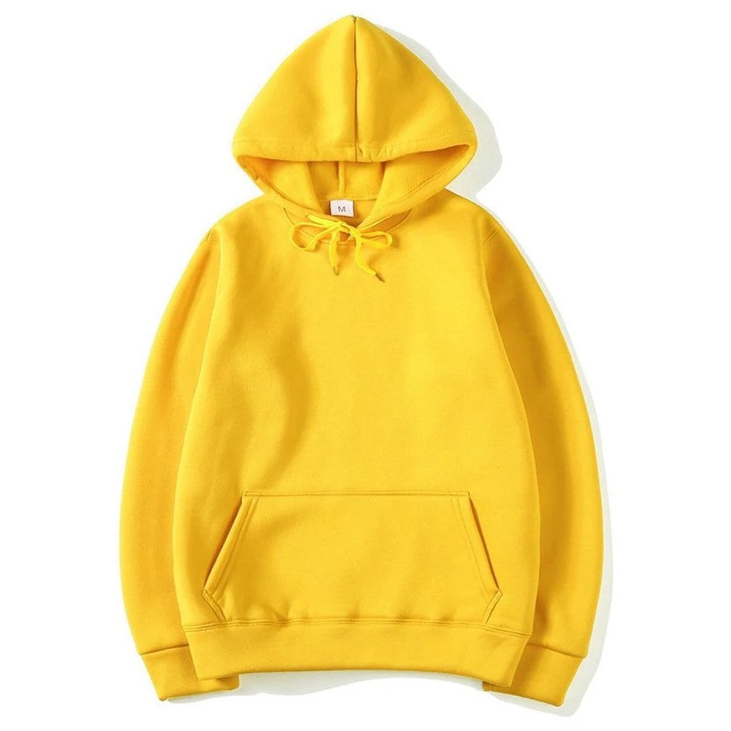 Moletom Unissex com Capuz Oversize Cor Sólida - Hoodie Pulôver Casual para Outono e Inverno