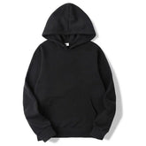 Moletom Unissex com Capuz Oversize Cor Sólida - Hoodie Pulôver Casual para Outono e Inverno