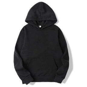 Moletom Unissex com Capuz Oversize Cor Sólida - Hoodie Pulôver Casual para Outono e Inverno