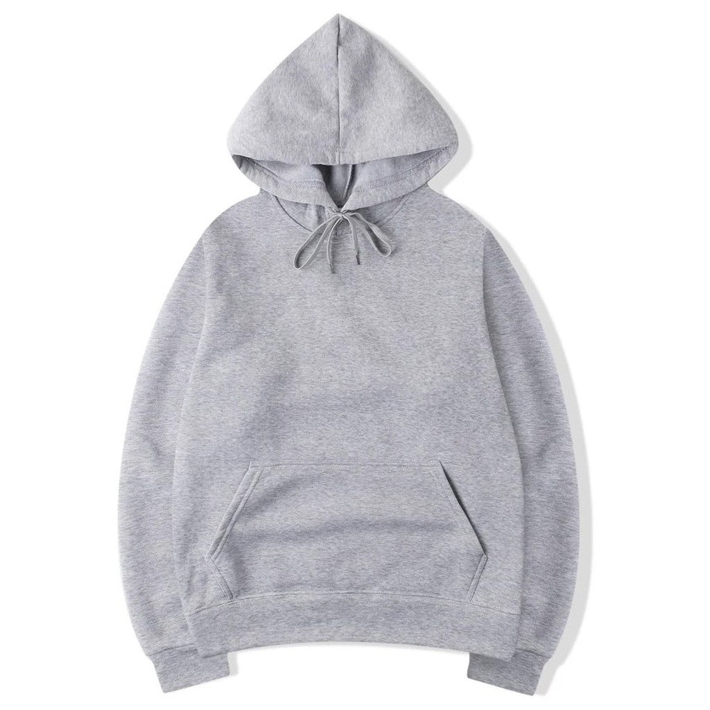 Moletom Unissex com Capuz Oversize Cor Sólida - Hoodie Pulôver Casual para Outono e Inverno