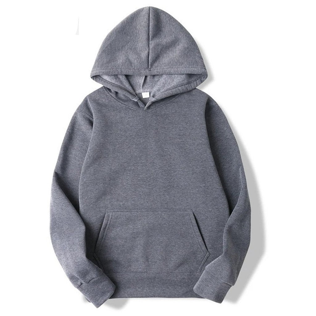 Moletom Unissex com Capuz Oversize Cor Sólida - Hoodie Pulôver Casual para Outono e Inverno