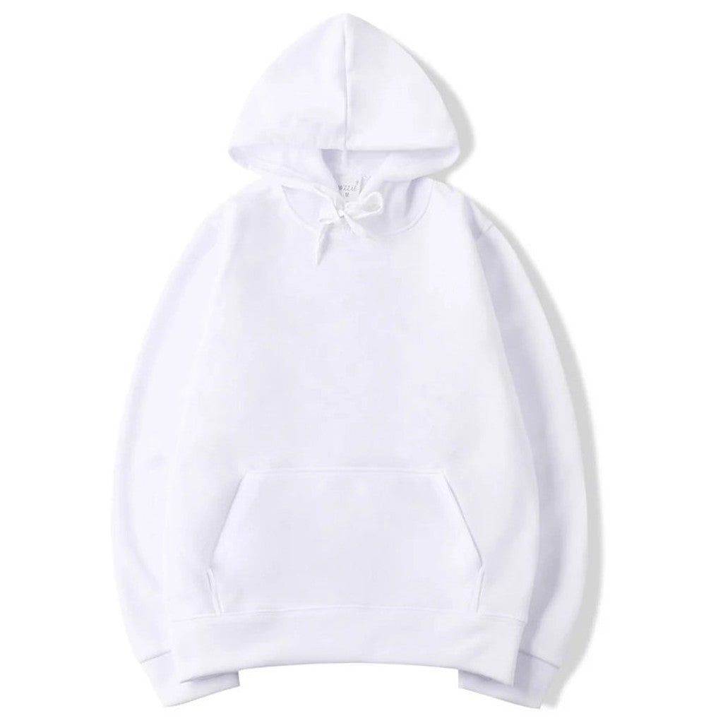 Moletom Unissex com Capuz Oversize Cor Sólida - Hoodie Pulôver Casual para Outono e Inverno