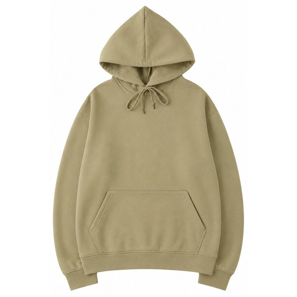 Moletom Unissex com Capuz Oversize Cor Sólida - Hoodie Pulôver Casual para Outono e Inverno