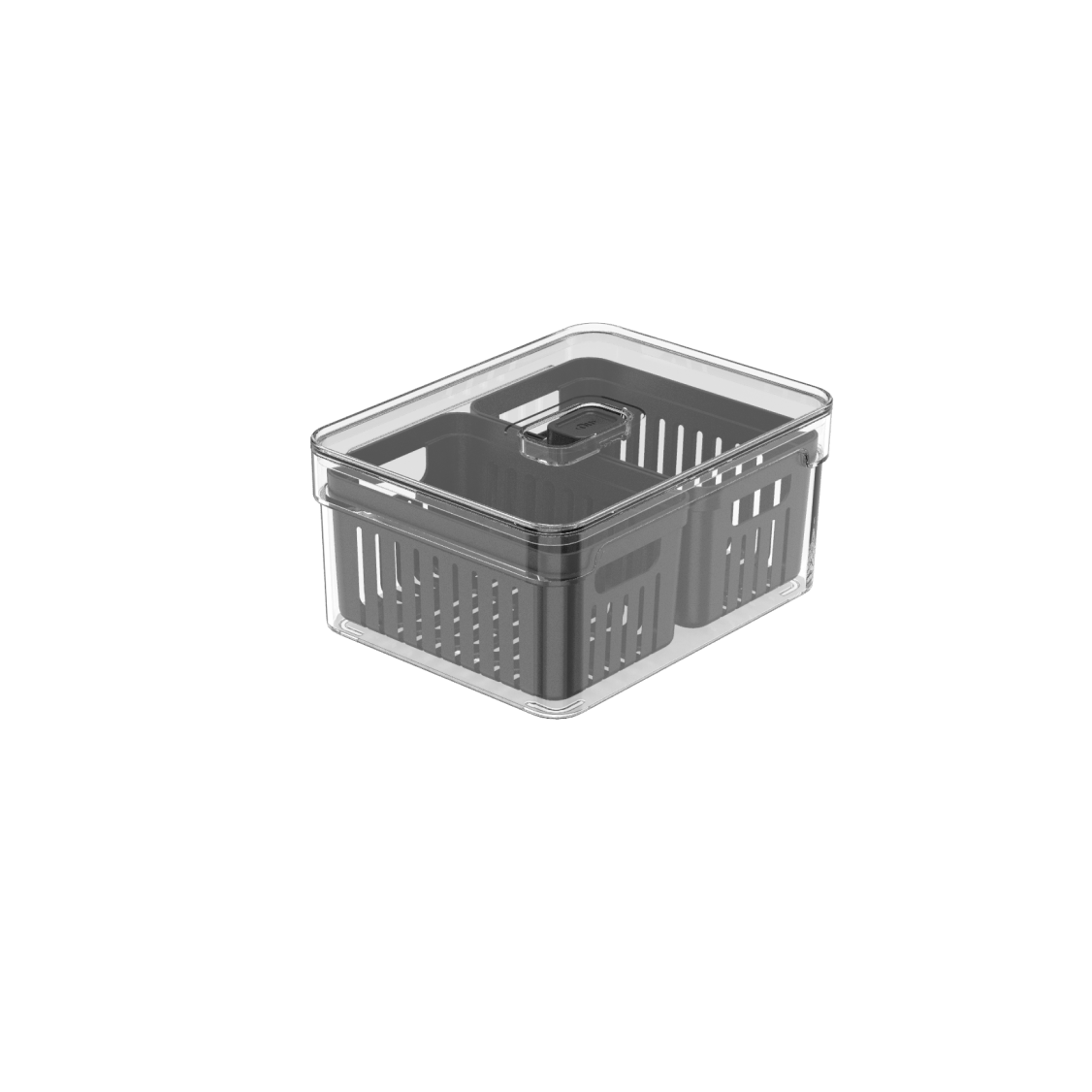 Organizador com cesto duplo 2,2L Linha Clear Fresh