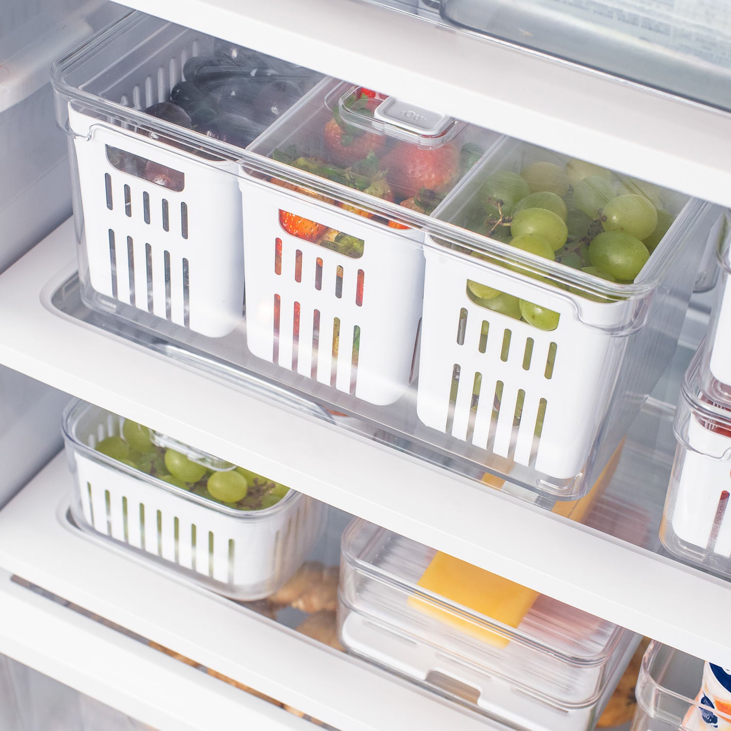 Organizador com cesto triplo 5L Linha Clear Fresh