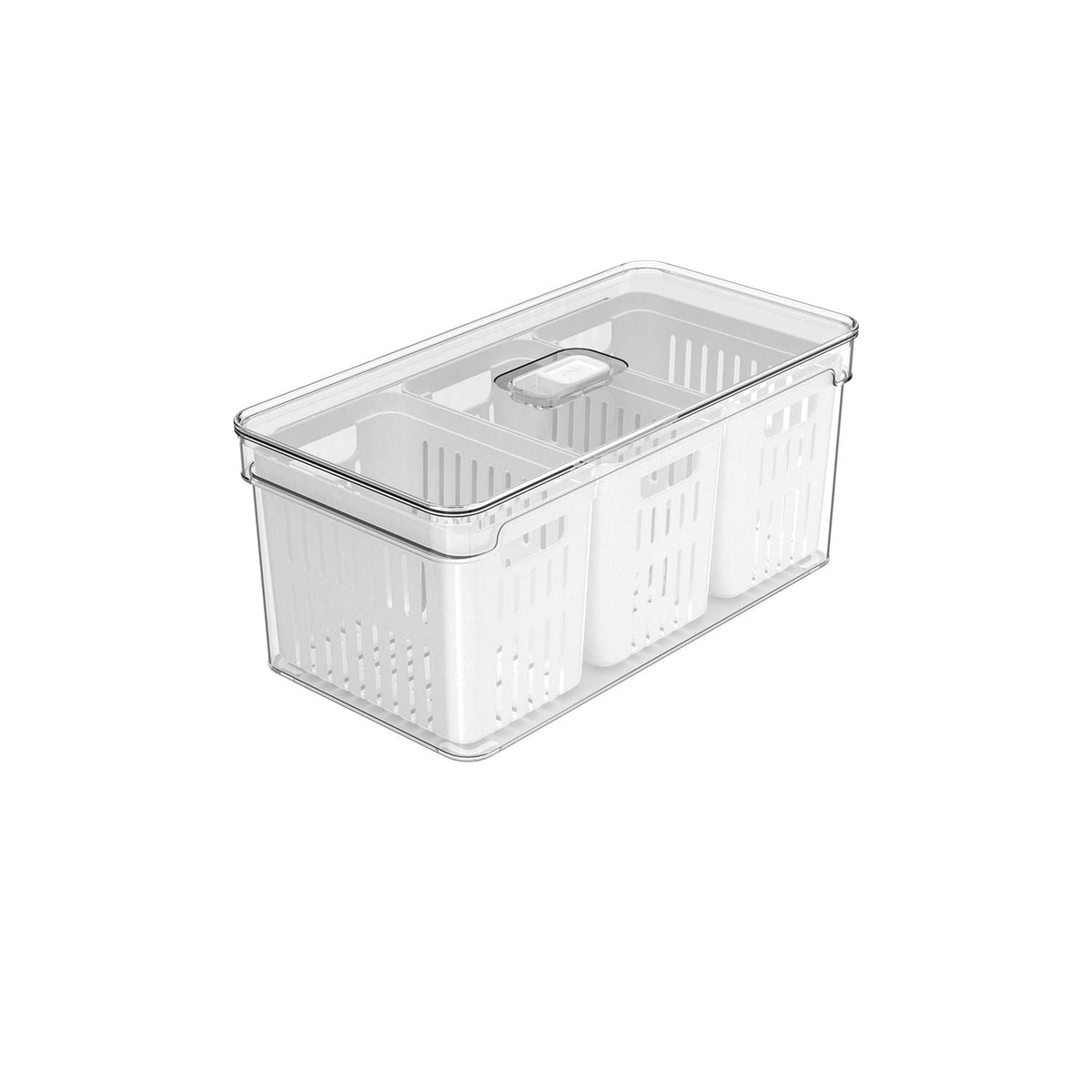 Organizador com cesto triplo 5L Linha Clear Fresh
