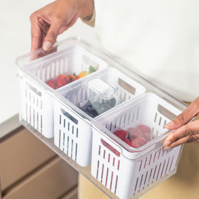 Organizador com cesto triplo 5L Linha Clear Fresh