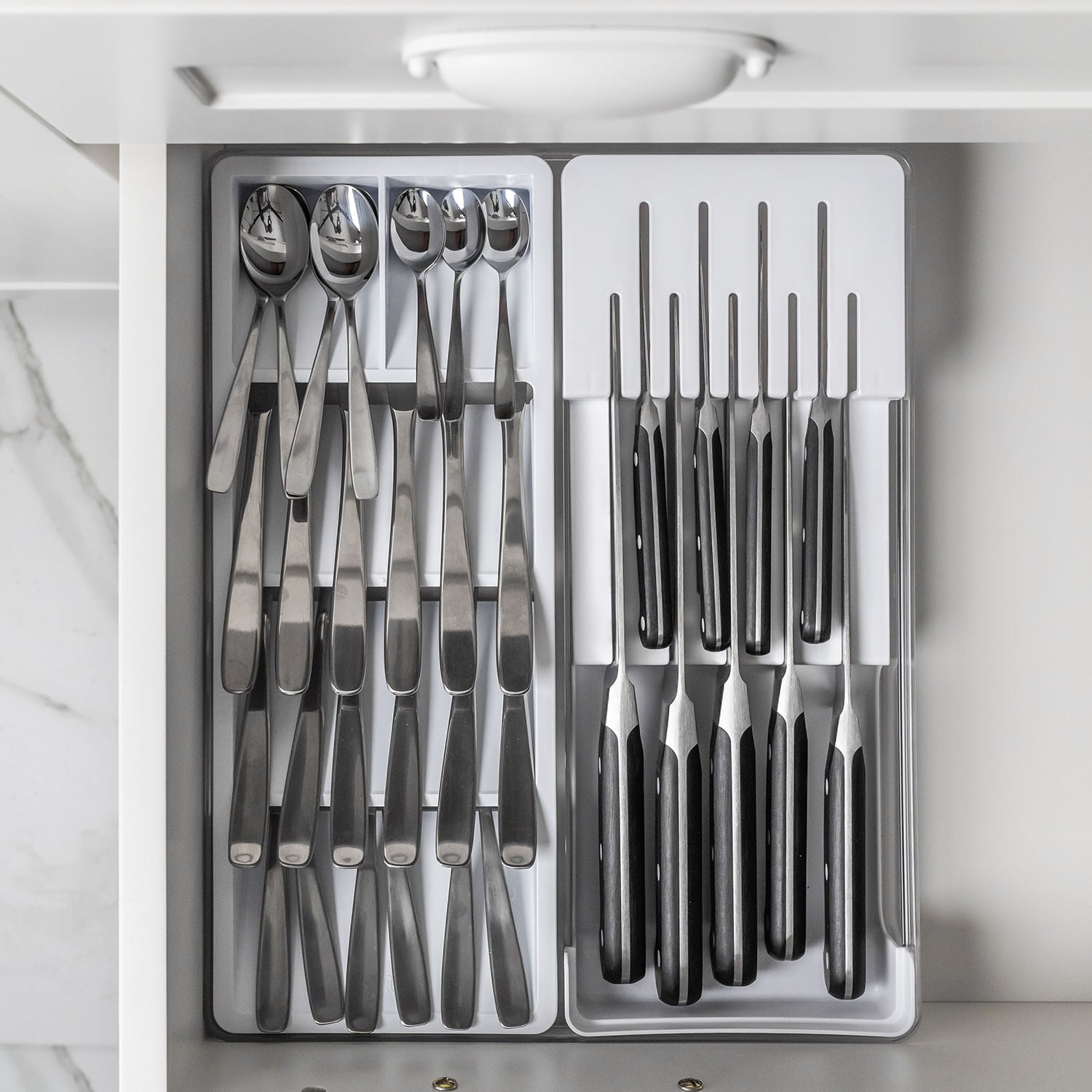 Organizador de Facas e Talheres Linha Clear Gavetas