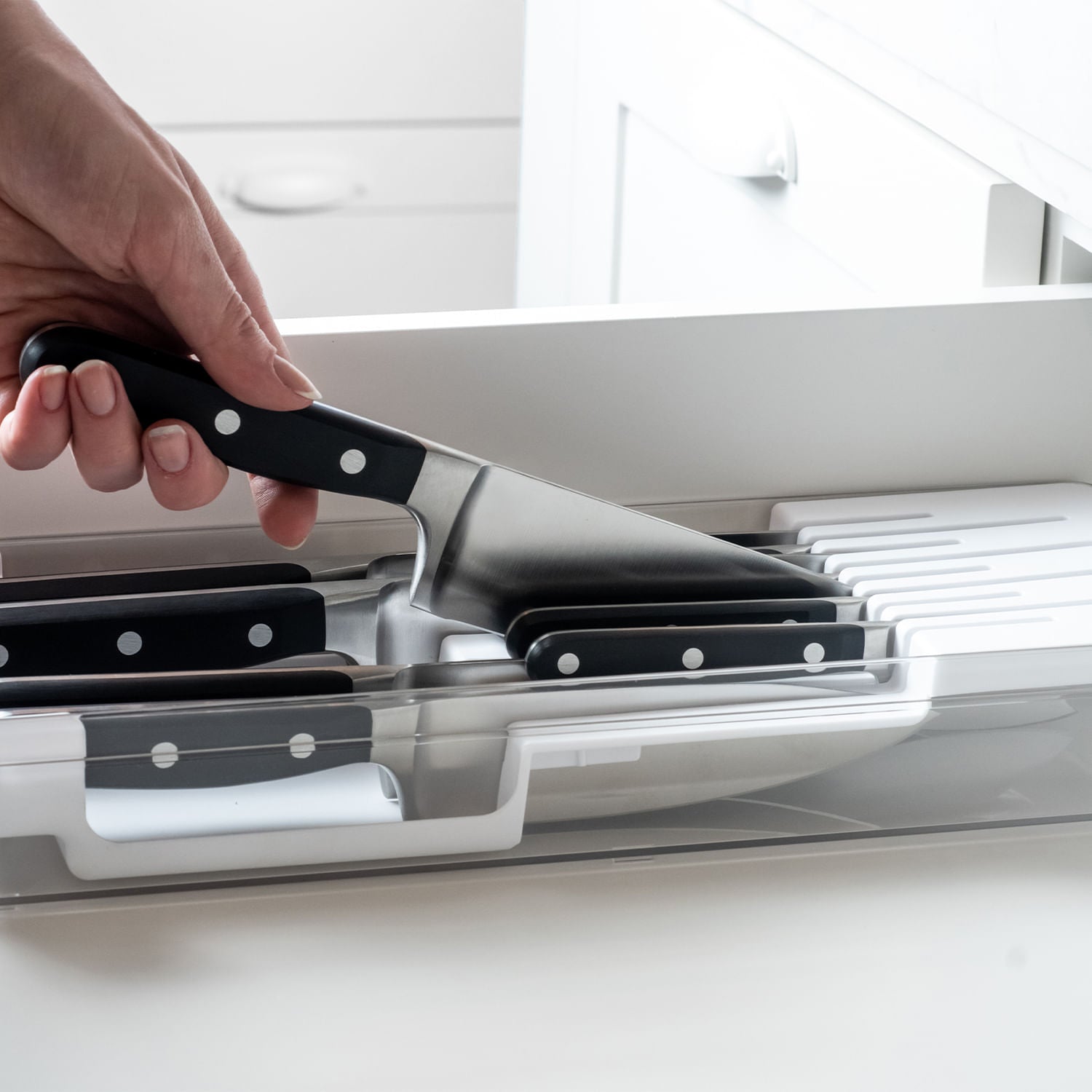 Organizador de Facas Linha Clear Gavetas
