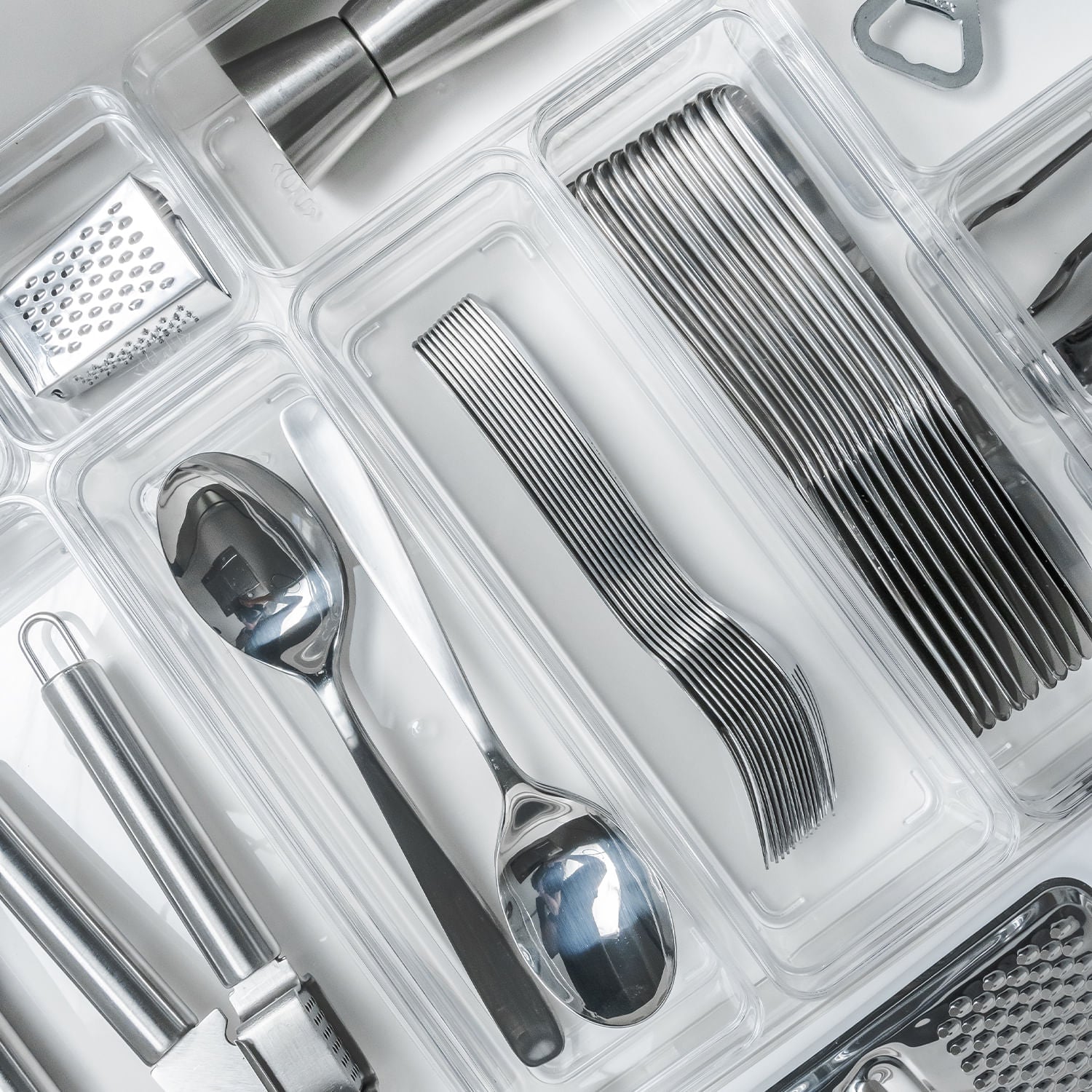 Organizador de Gavetas 22,5 x 7,5 x 5,6cm Linha Clear Gavetas