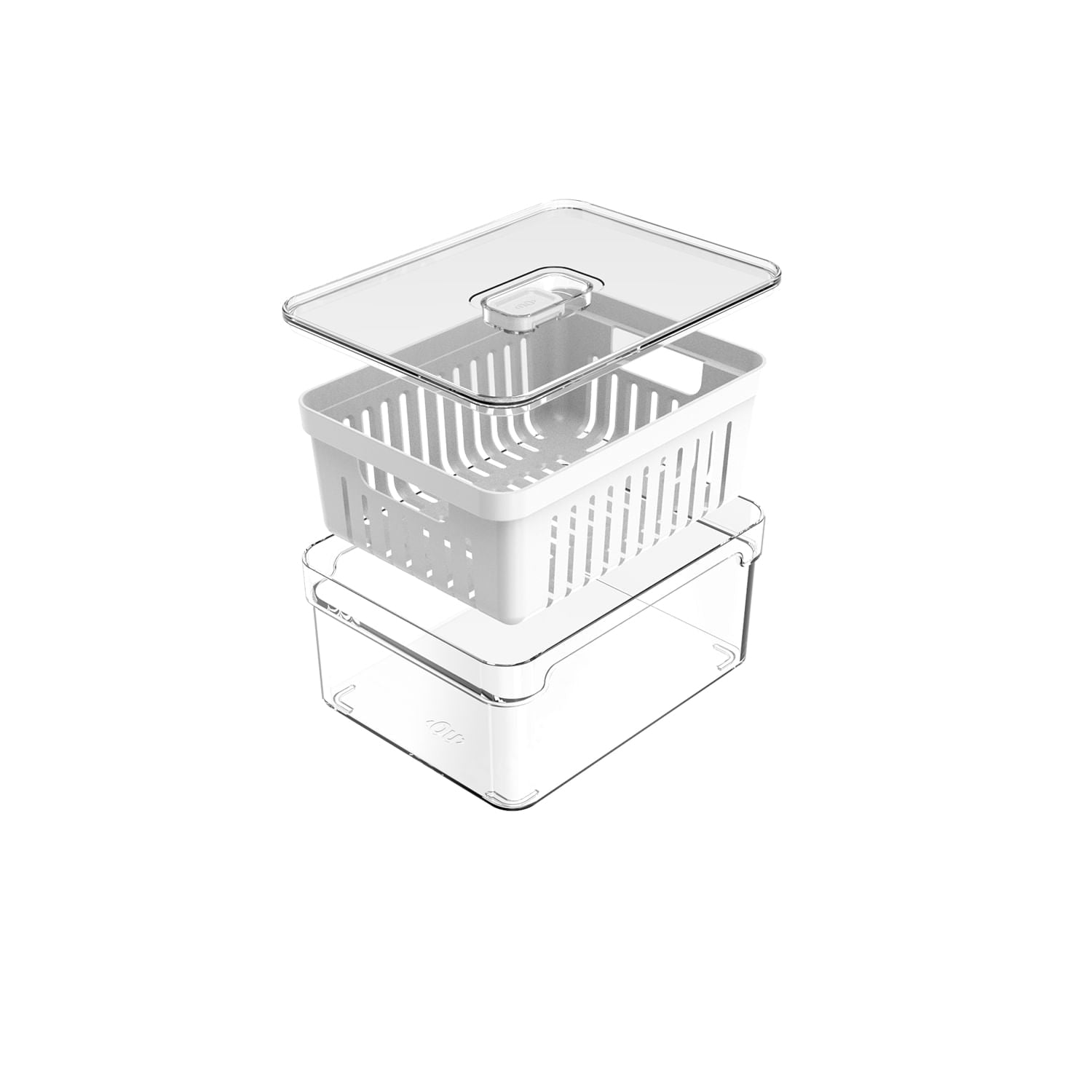 Organizador de geladeira com cesto 2,2L Linha Clear Fresh