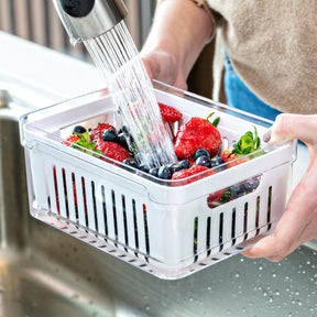 Organizador de geladeira com cesto 2,2L Linha Clear Fresh