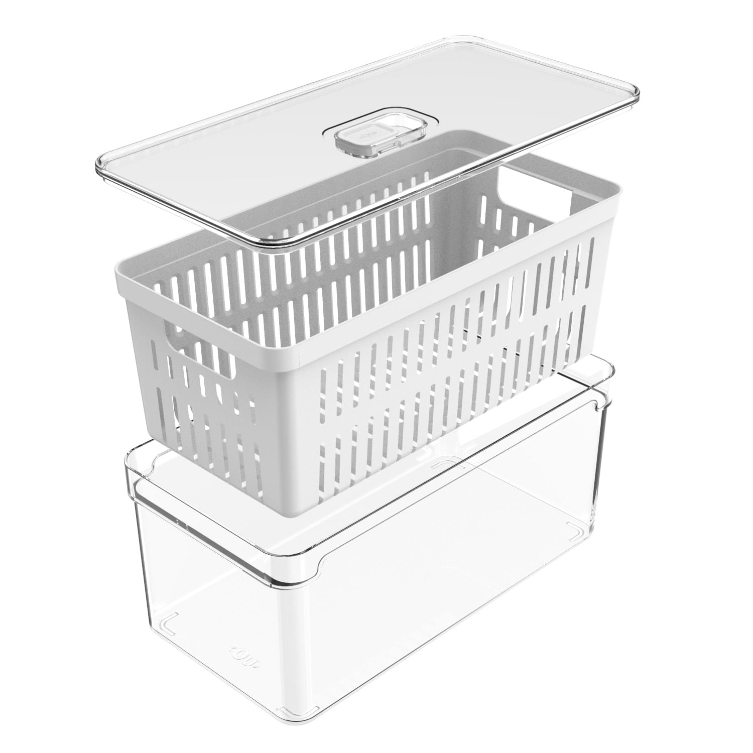 Organizador de geladeira com cesto 5L Linha Clear Fresh