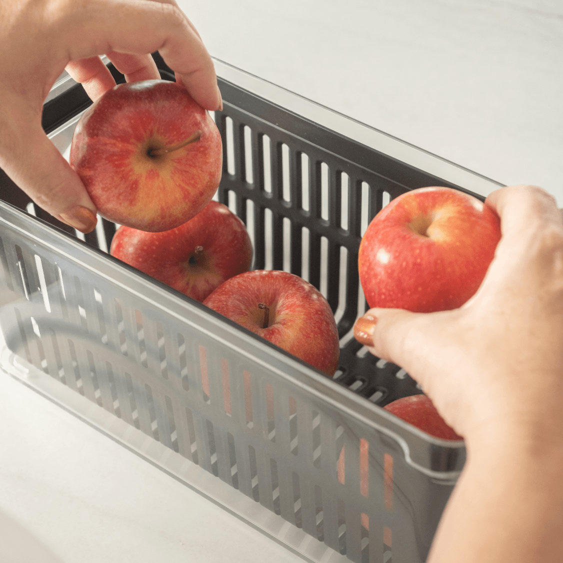 Organizador de geladeira com cesto 5L Linha Clear Fresh