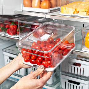 Organizador de geladeira com tampa 2,2L Linha Clear Fresh