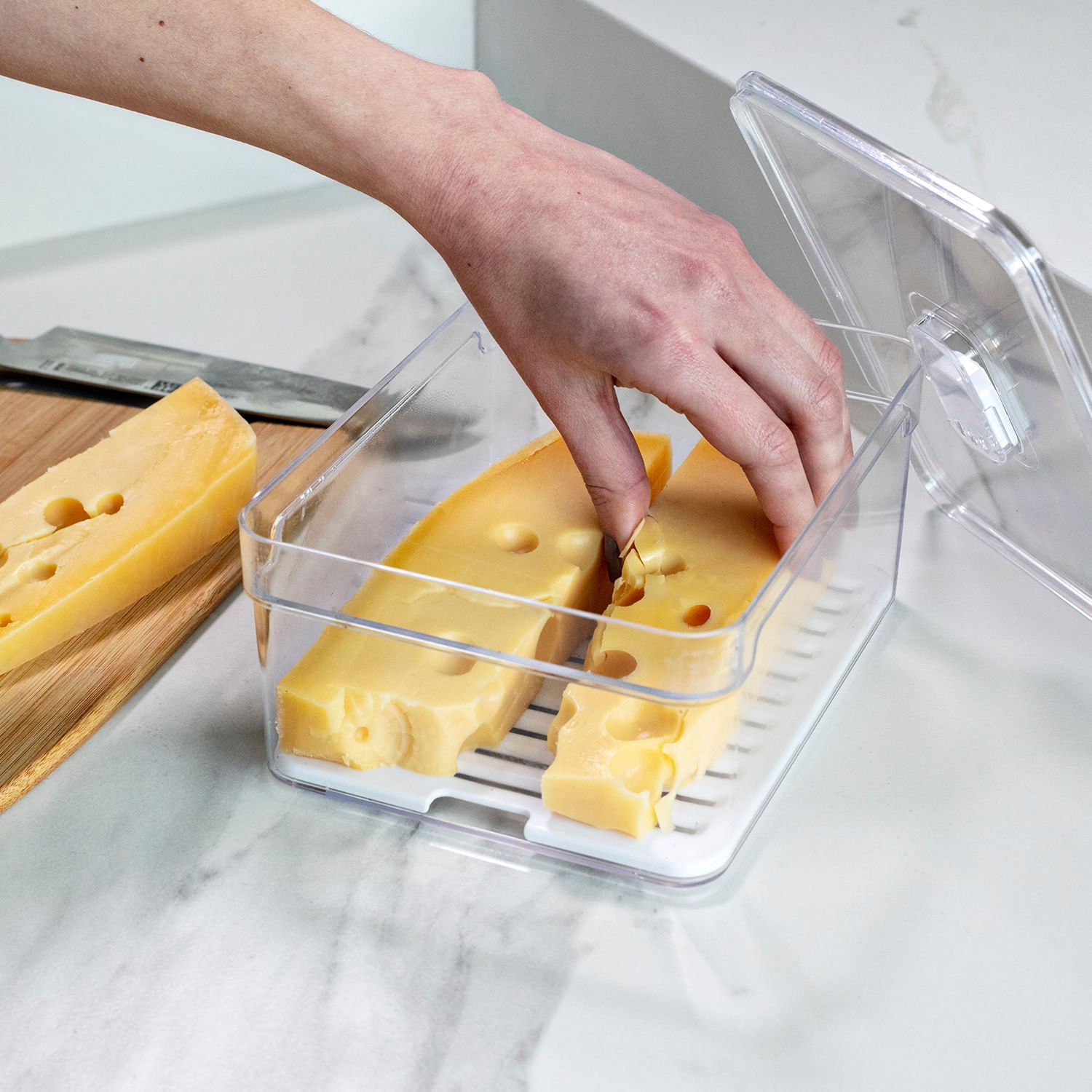 Organizador de geladeira com tampa 2,2L Linha Clear Fresh