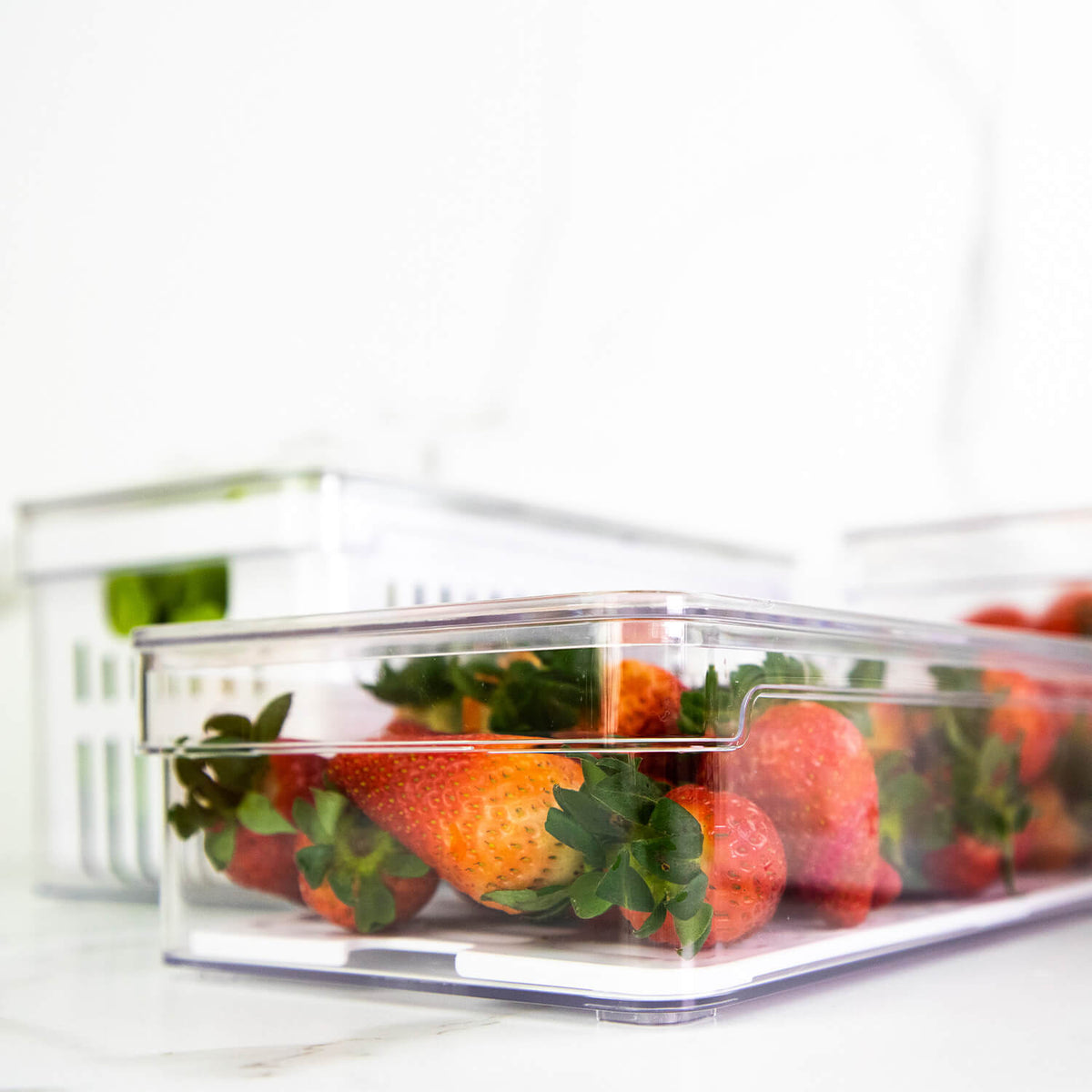 Organizador de geladeira com tampa 2,8L Linha Clear Fresh