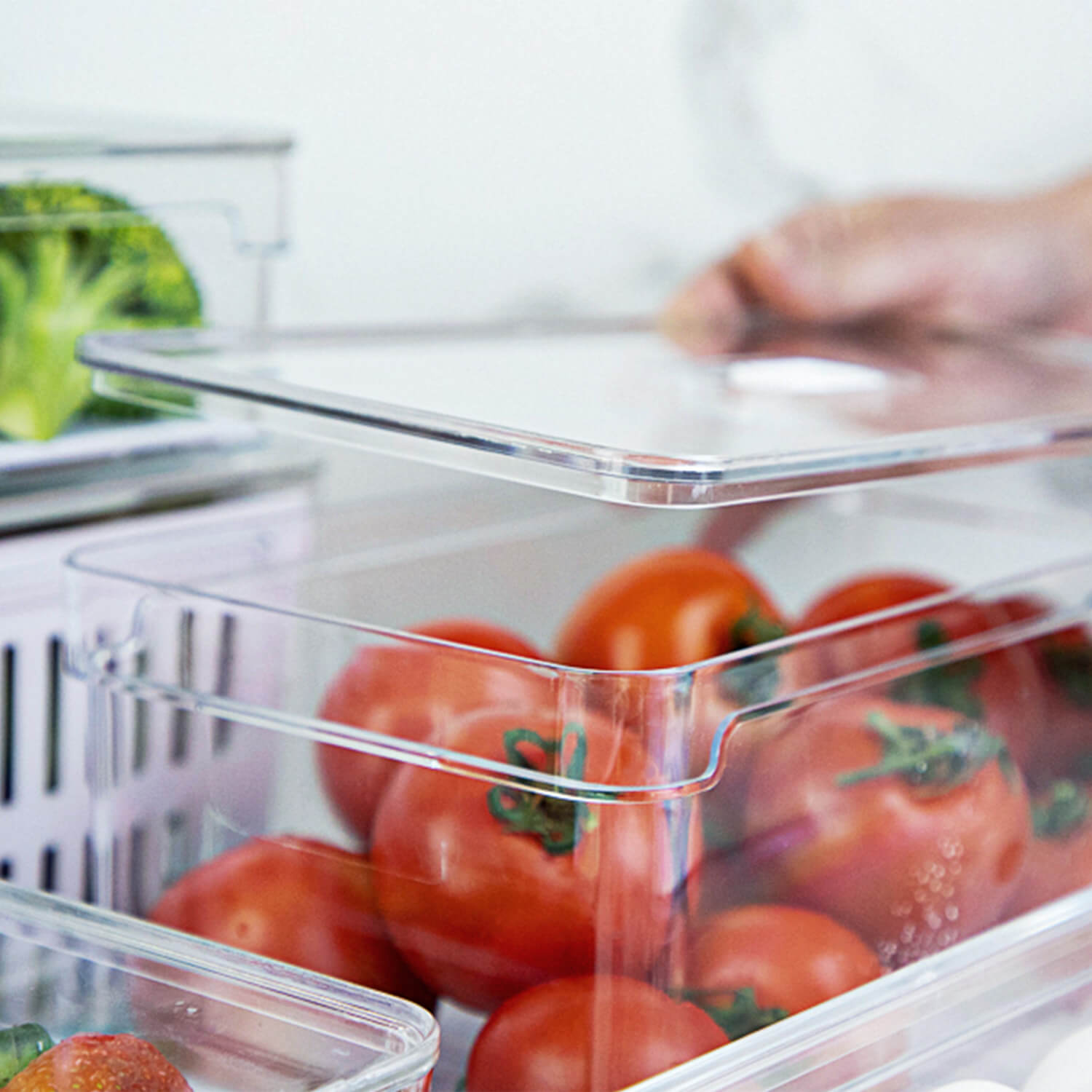 Organizador de geladeira com tampa 5L Linha Clear Fresh