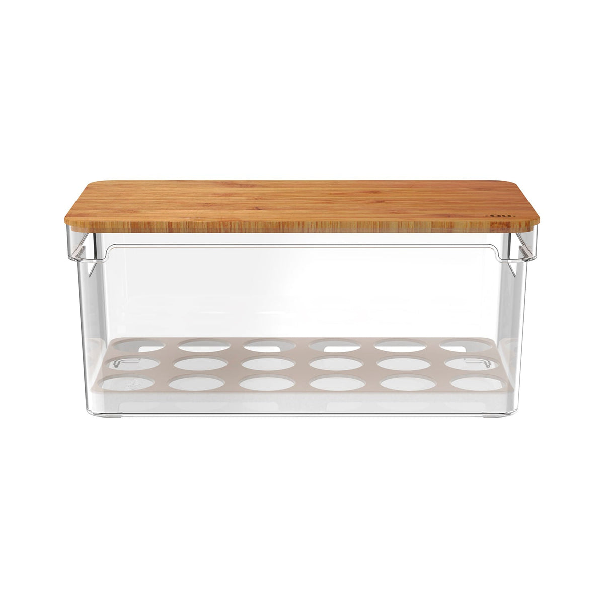 Organizador de Ovos com Tampa de Bambu 36 Ovos Linha Clear Fresh