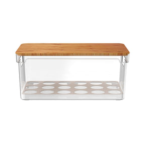 Organizador de Ovos com Tampa de Bambu 36 Ovos Linha Clear Fresh