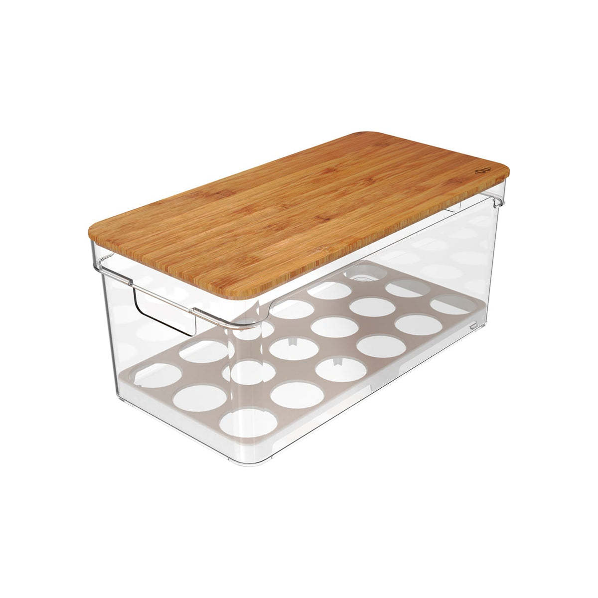 Organizador de Ovos com Tampa de Bambu 36 Ovos Linha Clear Fresh