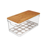 Organizador de Ovos com Tampa de Bambu 36 Ovos Linha Clear Fresh