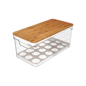 Organizador de Ovos com Tampa de Bambu 36 Ovos Linha Clear Fresh