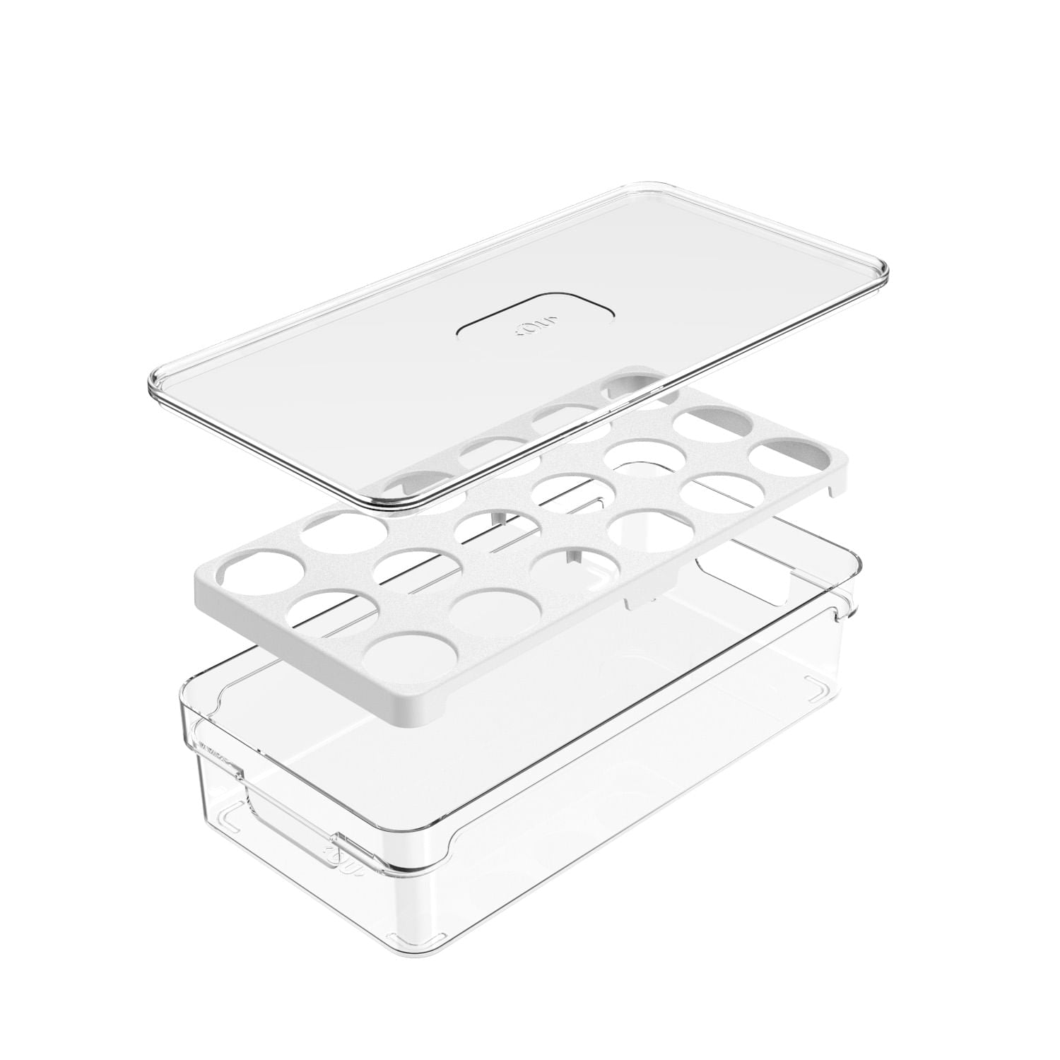 Organizador de Ovos com Tampa 18 Ovos Linha Clear Fresh