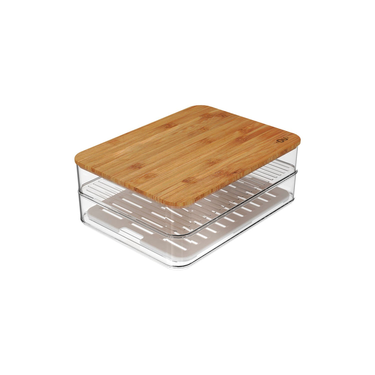Organizador duplo com tampa de bambu Linha Clear
