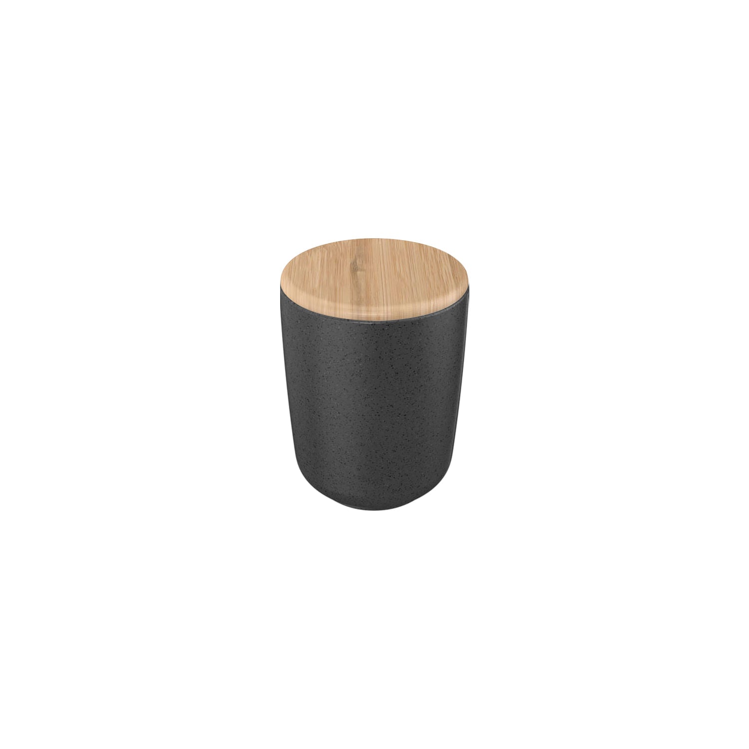 Porta algodão e cotonete em cerâmica com tampa de bambu Linha Osaka