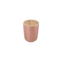 Porta algodão e cotonete em cerâmica com tampa de bambu Linha Osaka