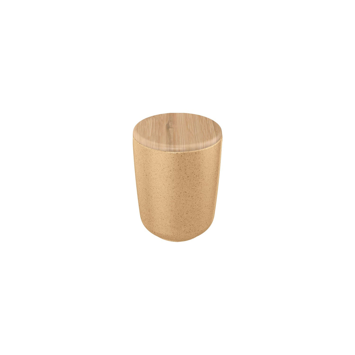Porta algodão e cotonete em cerâmica com tampa de bambu Linha Osaka