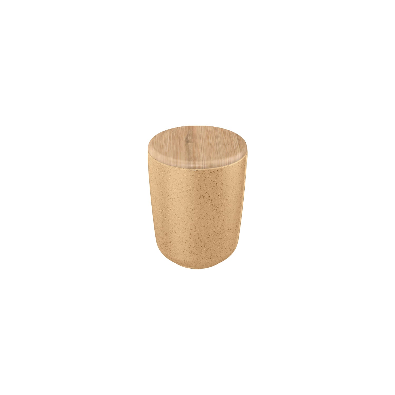 Porta algodão e cotonete em cerâmica com tampa de bambu Linha Osaka