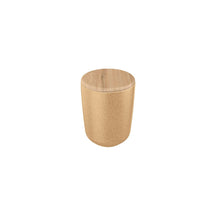 Porta algodão e cotonete em cerâmica com tampa de bambu Linha Osaka