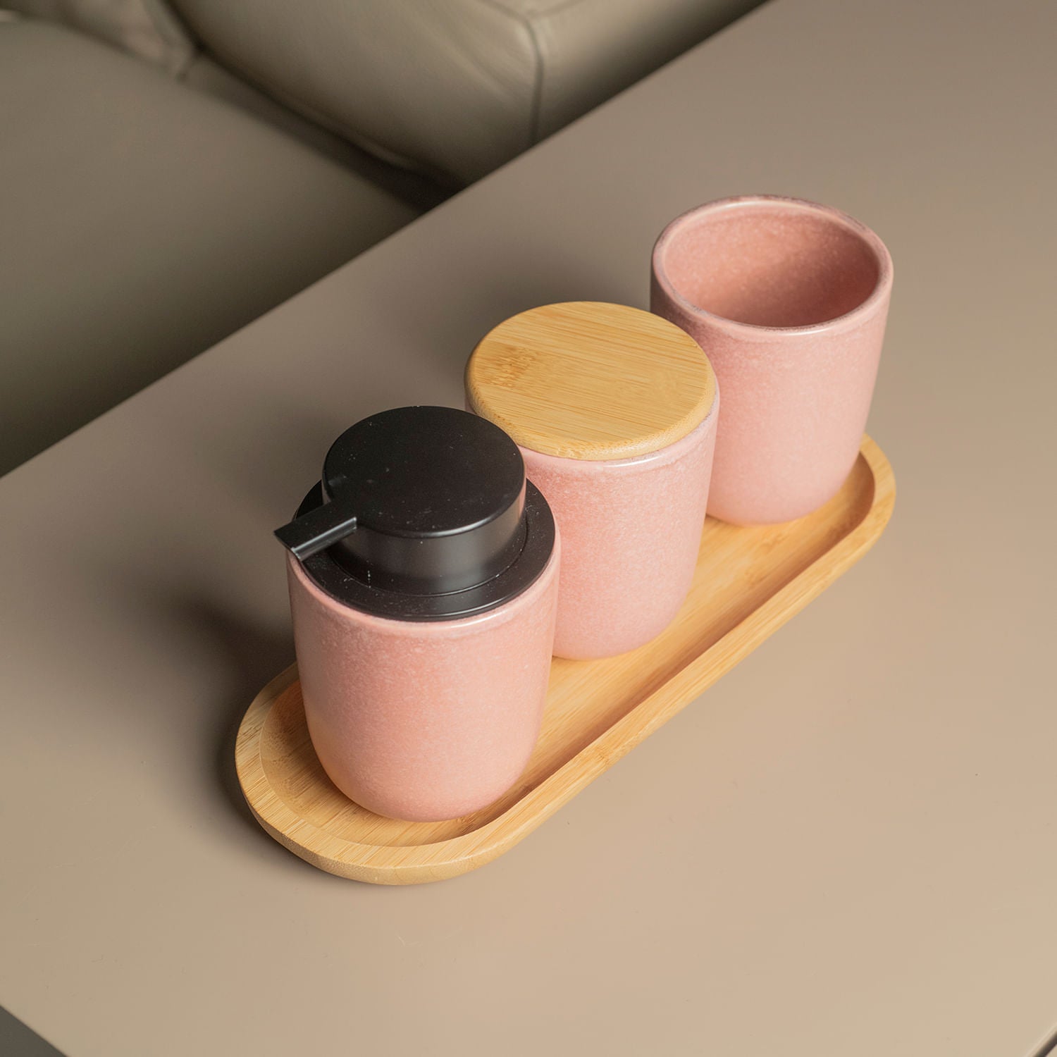 Porta Sabonete Líquido em Cerâmica 250ml Linha Osaka
