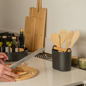 Porta Utensílios com Alça de Bambu Linha Lume