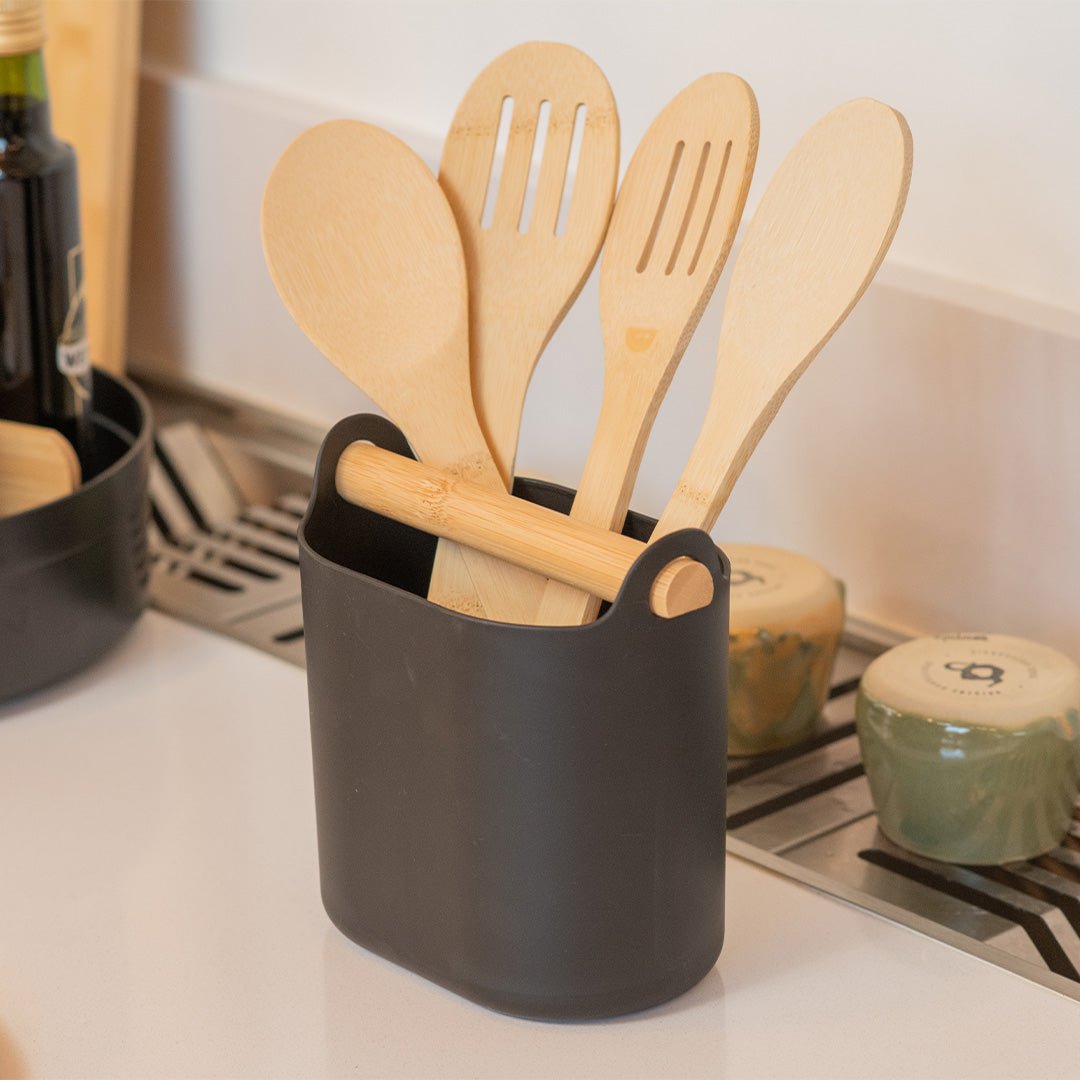 Porta Utensílios com Alça de Bambu Linha Lume