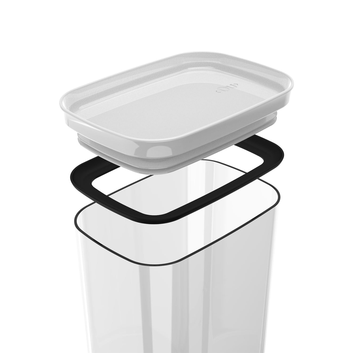 Pote hermético organizador retangular 1,5L Linha Block
