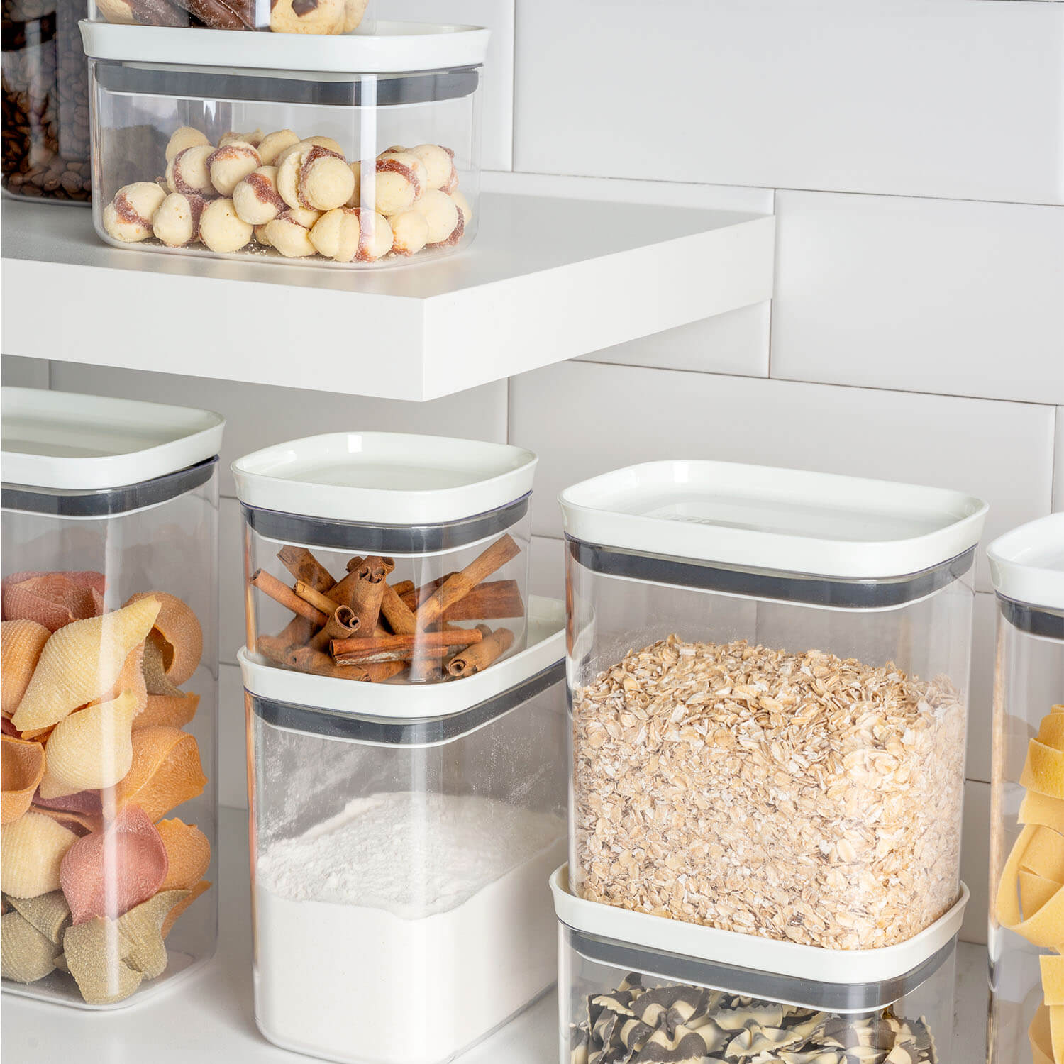 Pote hermético organizador retangular 1,5L Linha Block