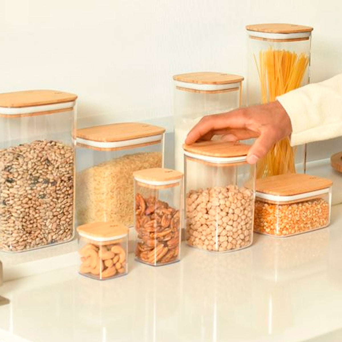 Pote hermético organizador retangular 1,5L Linha Keep