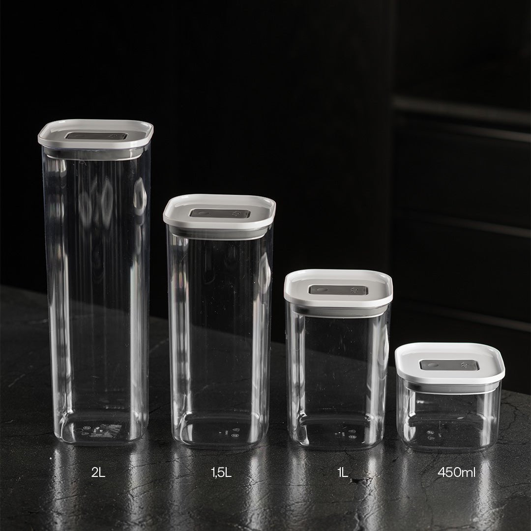 Pote Hermético Quadrado 1L Linha Duo Lock