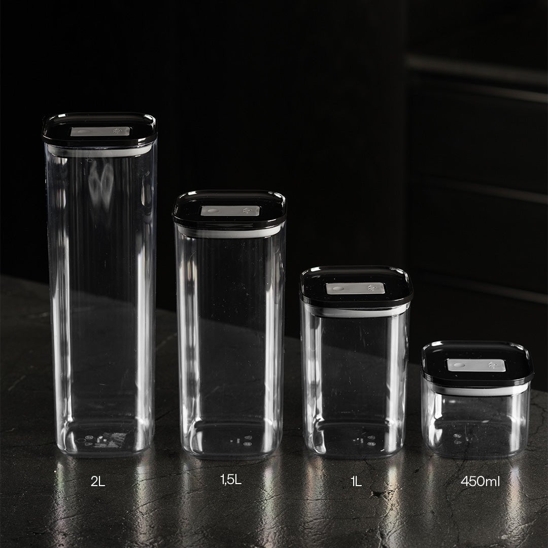 Pote Hermético Quadrado 1L Linha Duo Lock