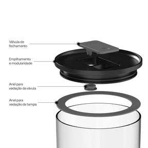Pote Hermético Redondo 450ml Linha Duo Lock