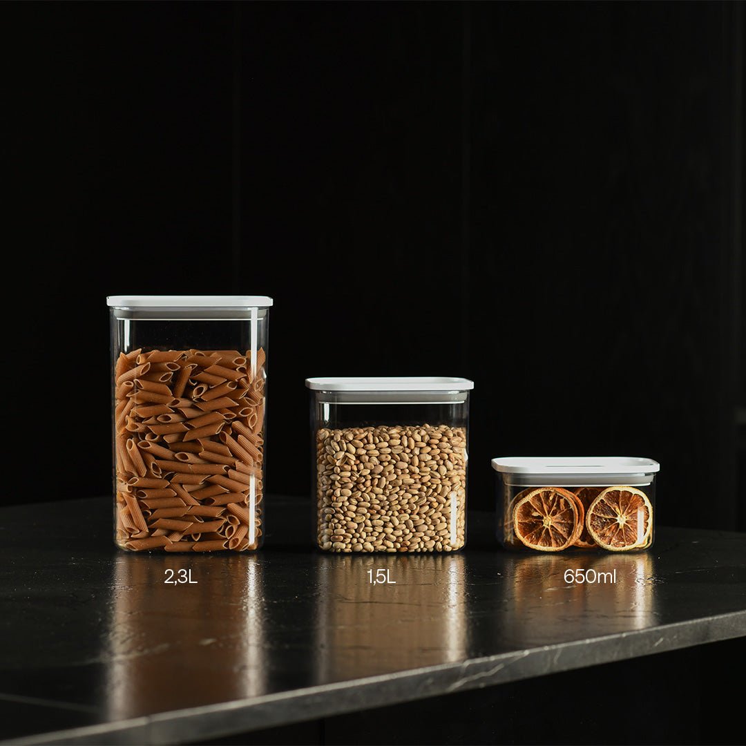 Pote Hermético Retangular 1,5L Linha Duo Lock