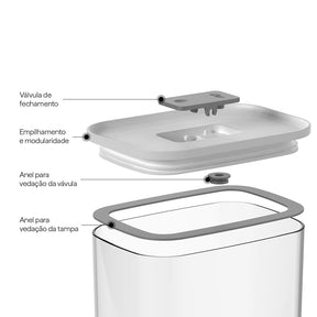 Pote Hermético Retangular 650ml Linha Duo Lock