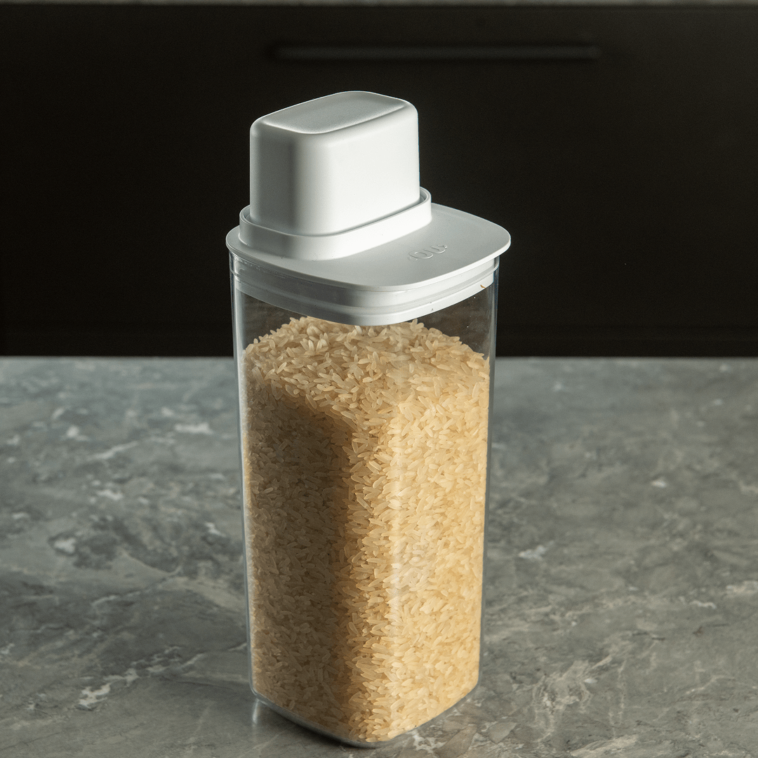 Pote Hermético Para Mantimentos com Medidor Quadrado 1,5L Linha Drop