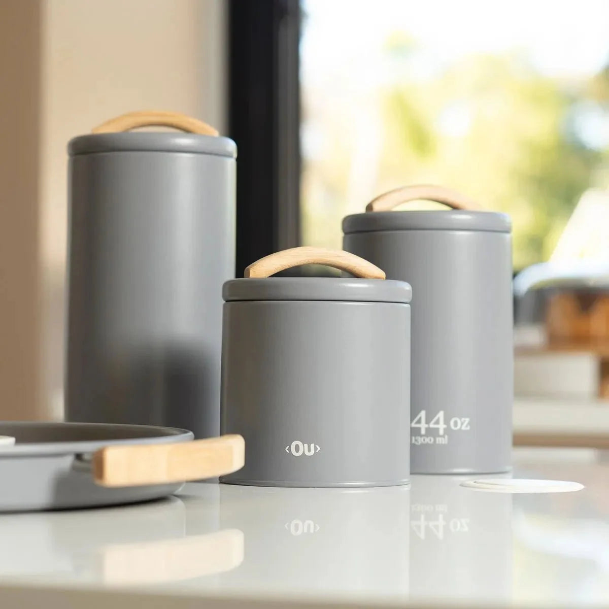 Pote mantimentos em Metal 800ml Linha Sense