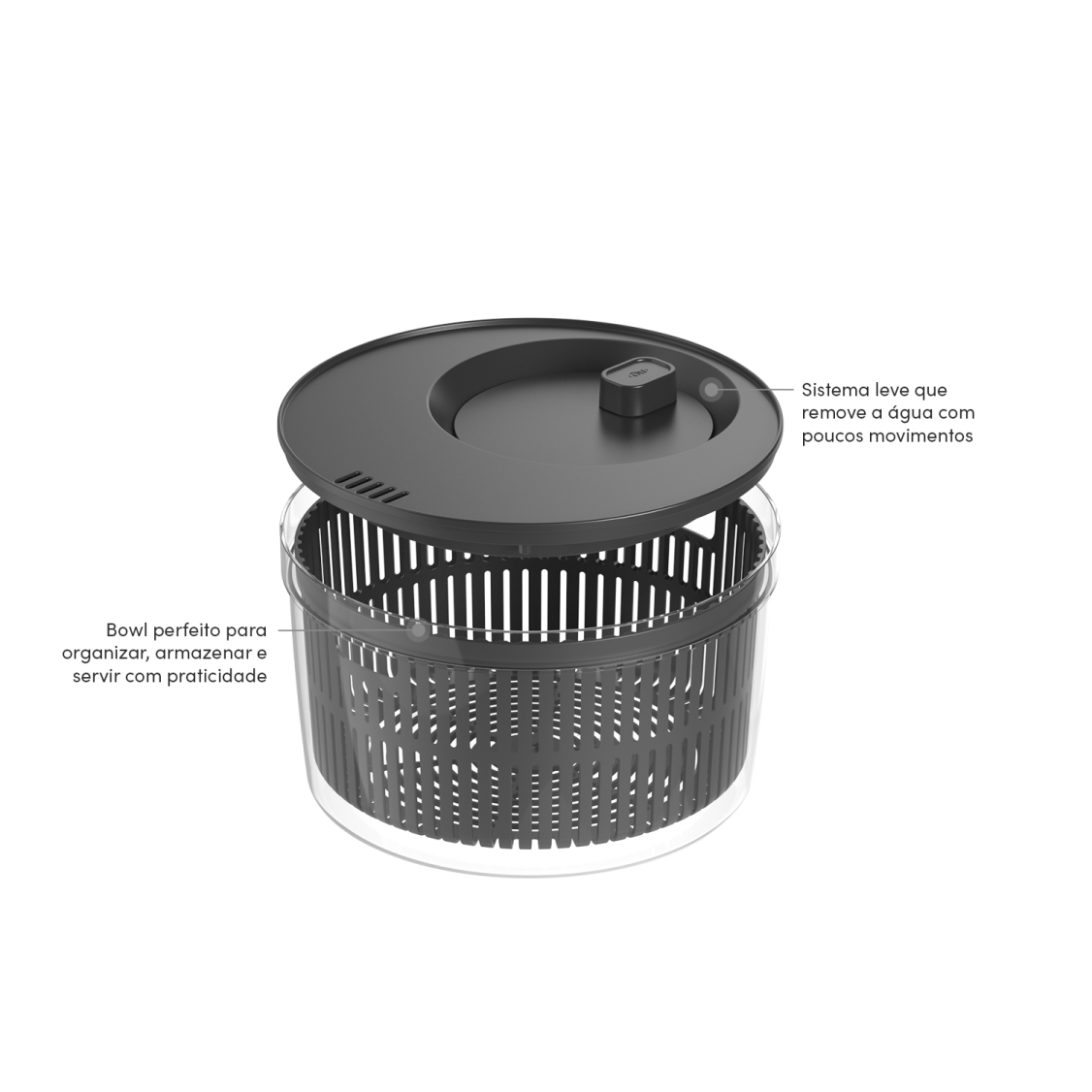 Secador de saladas 5,5L Linha Clear Fresh